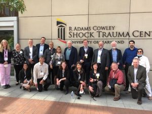 Photo of a group at the R. Adams Cowley Shock Trauma Center